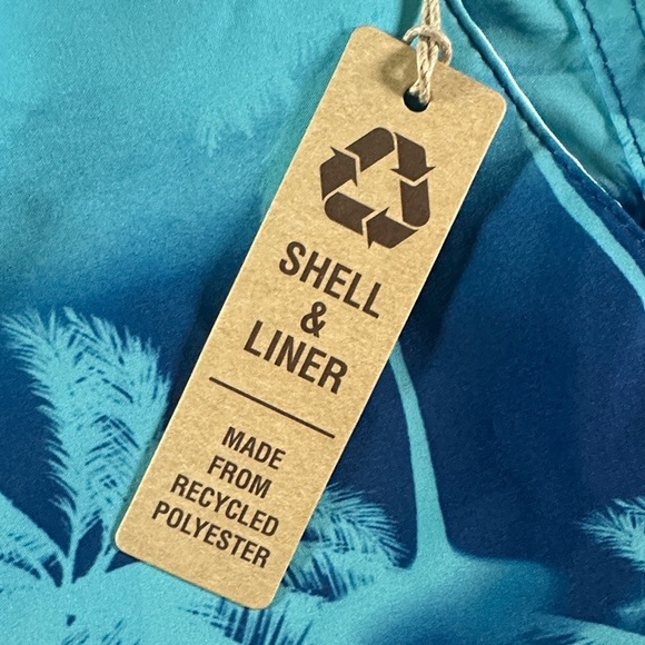 ZeroXposur Blue and White Palm Tree Swim Trunks - Picture 3 of 8